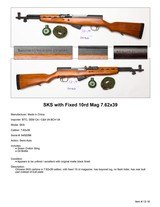 SKS with Fixed 10rd Mag 7.62x39 - 1 of 2