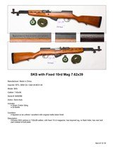 SKS with Fixed 10rd Mag 7.62x39 China - 1 of 2