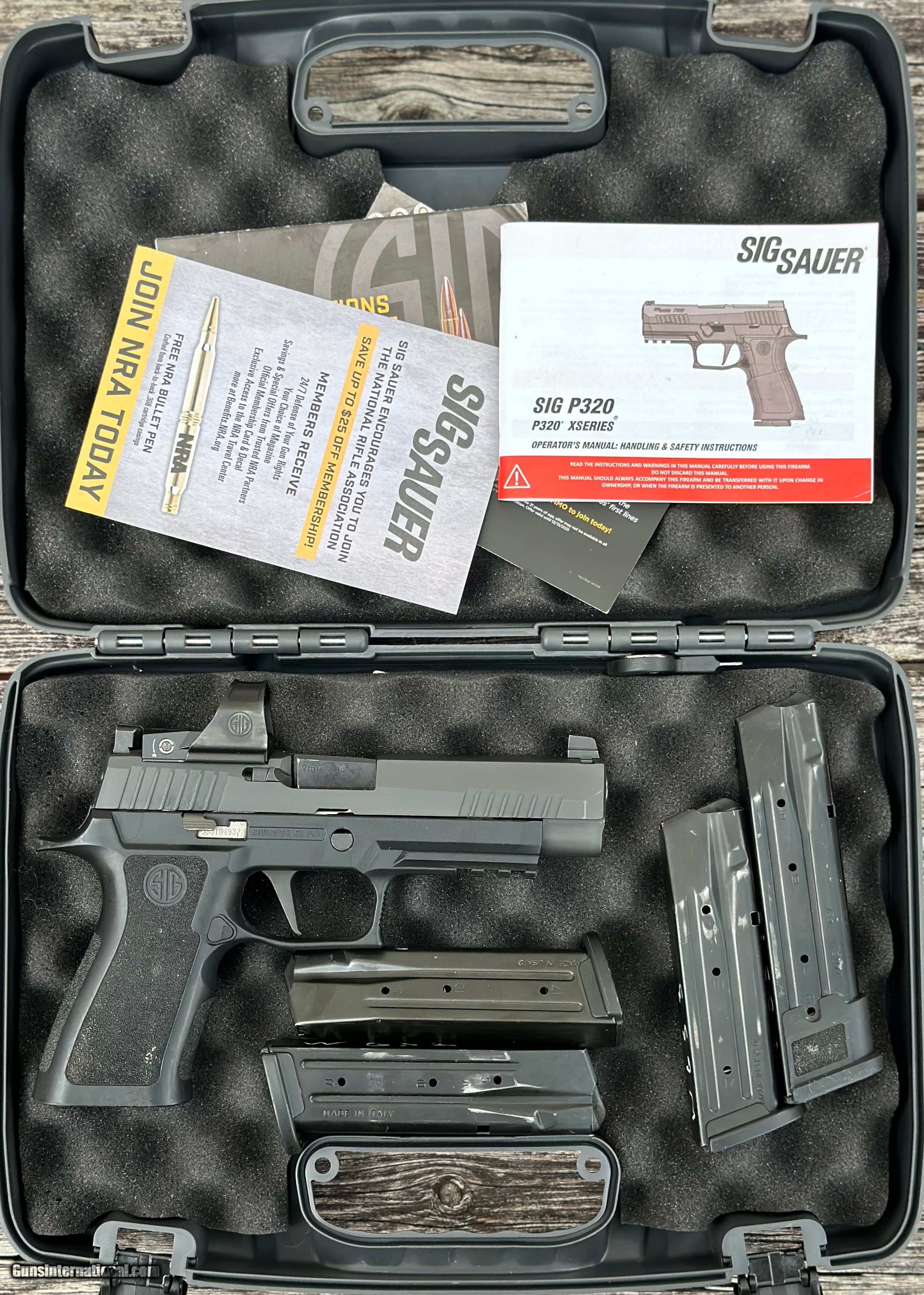 Used Sig Sauer P320 X Full Size RXP 9mm 4- Magazines 320XF-9-BXR3-RXP ...