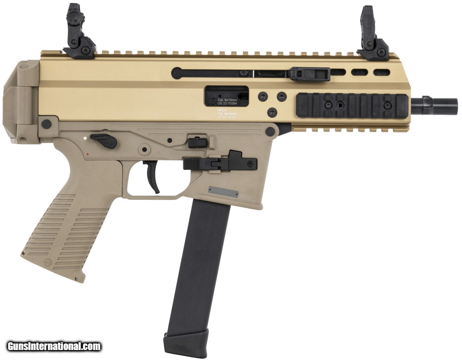 B&T Brügger & Thomet APC9 Pro 9mm Glock Pattern Coyote Tan BT-36039-G-CT