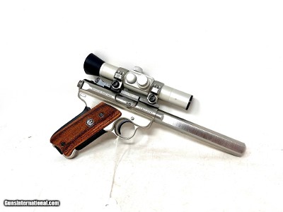 Ruger Mark II Competition Target Model 22 LR Stainless w Scope Circa 1993