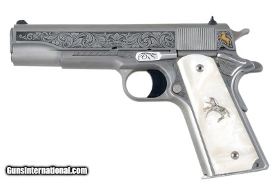 COLT BRIAN POWLEY LIMITED EDITION ENGRAVER SERIES GOVERNMENT MODEL SEMI-AUTOMATIC PISTOL 38 SUPER