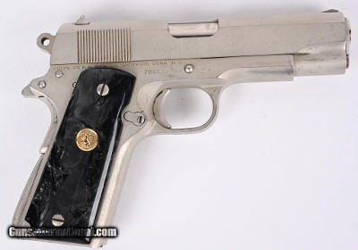 1974 Colt Combat Commander Electronickel Finish 45 ACP Very Good Condition