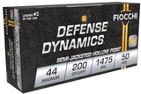 Fiocchi Defense Dynamics 44 Magnum Ammo 200 grain SJHP Case of 500 Rounds 44B500 - 1 of 1