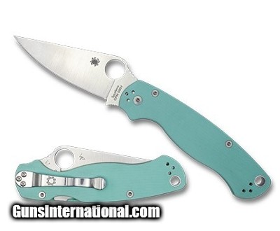 Spyderco Paramilitary 2 Folding Knife Teal G10 Handle C81GPTL2 - Free Shipping!