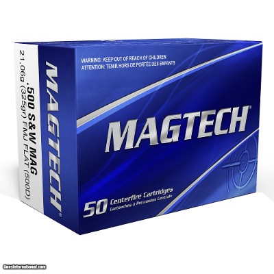 Magtech 500 S&W Ammo 325 grain FMJ Case of 500 Rounds 500D
