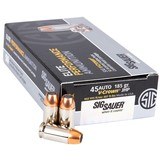 Sig Sauer Elite Performance 45 Auto / ACP Ammo 185 grain V-Crown JHP Case of 500 Rounds E45AP0-50