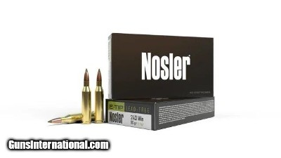 Nosler E-Tip 243 Win Ammo 90 grain Tipped Lead Free Case of 200 Rounds 40030