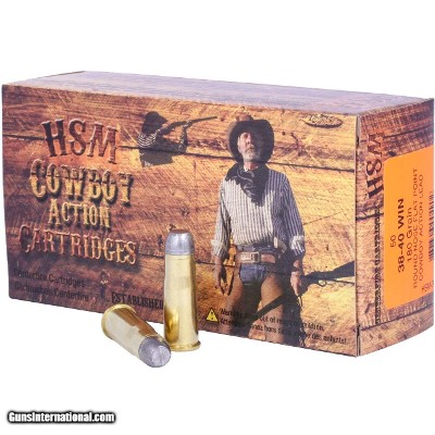 HSM Cowboy Action 38-40 Win Ammo 180 grain RNFP Case of 500 Rounds 38-40-1-N