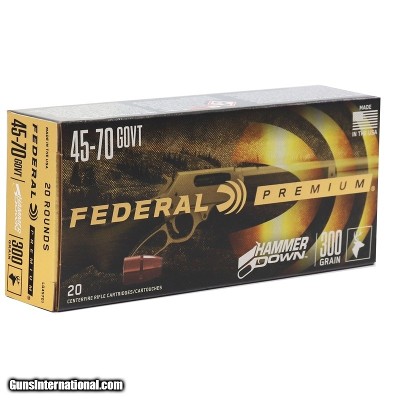 Federal Hammer Down 45-70 Gov't Ammo 300 grain Bonded Soft Point Case of 200 Rounds LG45701