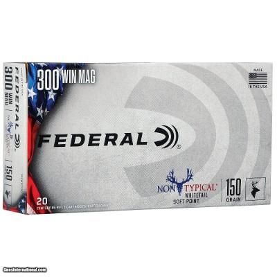 Federal Non-Typical Whitetail 300 Win Mag Ammo 150 grain Soft Point Box of 20 Rounds 300WDT150