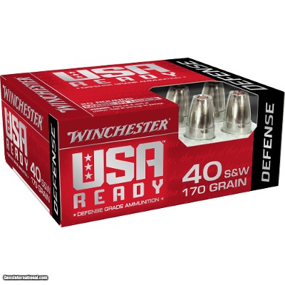 Winchester USA Ready 40 S&W Ammo 170 grain Hex-Vent JHP Case of 200 Rounds RED40HP
