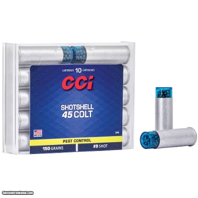 CCI Shotshell 45 Colt Ammo 150 grains #9 Shot Box of 10 Rounds 3746 (Aluminum Case)