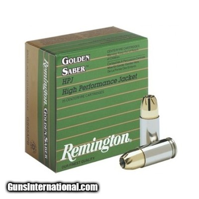 Remington Golden Saber 40 S&W Ammo 180 grain JHP Box of 25 Rounds GS40SWB