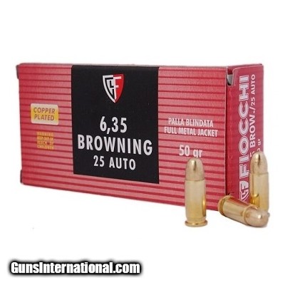 Fiocchi Training Dynamics 25 Auto / ACP Ammo 50 grain FMJ Box of 50 Rounds 25AP