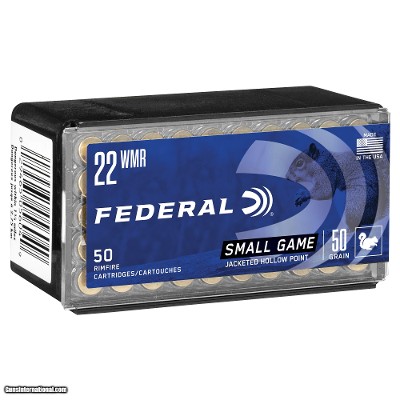 Federal Game-Shok 22 Win Mag Ammo 50 grain JHP Box of 500 Rounds 757