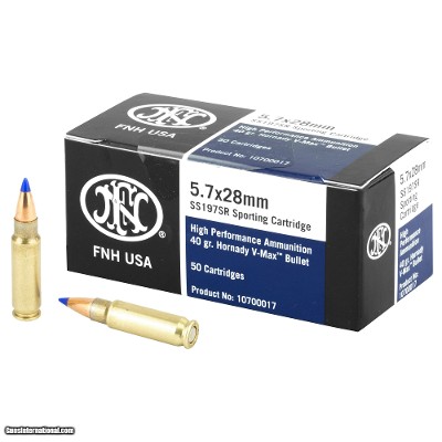 FN 5.7x28 SS197SR Ammo 40 grain V-Max Box of 50 Rounds 10700017 - Online Only