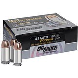 Sig Sauer Elite Performance 45 Auto / ACP Ammo 185 grain V-Crown JHP Case of 200 Rounds E45AP0-20 - 1 of 1