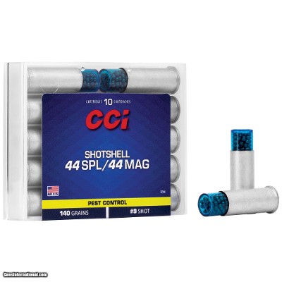 CCI Shotshell 44 Magnum / Special Ammo 140 grain #9 Shot Box of 10 Rounds 3744 (Aluminum Case)