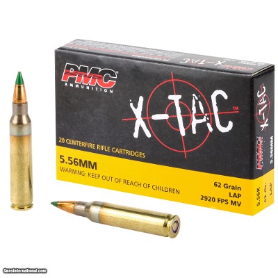 PMC X-Tac 5.56 NATO Ammo 62 grain M855 Green Tip FMJ Case of 1000 Rounds 556K