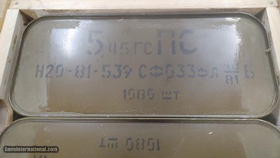 Russian Military Surplus 5.45x39 Ammo 53 grain 7N6 Light Armor Piercing 1080 Rounds Spam Can (Steel Case)
