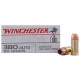 Winchester USA 380 Auto / ACP Ammo 95 grain JHP Box of 50 Rounds USA380JHP - 1 of 1