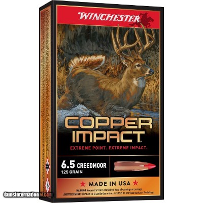 Winchester Copper Impact 6.5 Creedmoor Ammo 125 grain Extreme Point Tipped Box of 20 Rounds X65CLF - Image 1 of 1