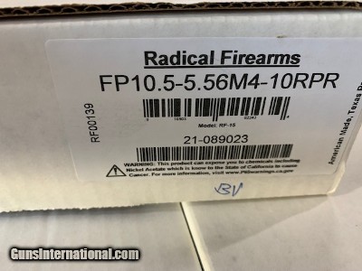 Radical Firearms AR-15 Pistol 5.56 10