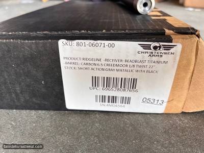 Christensen Arms Ridgeline Titanium 6.5 Creedmoor 22