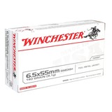 Winchester USA 6.5x55 Swedish Ammo 140 grain FMJ Case of 200 Rounds USA6555 - 1 of 1