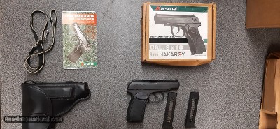 Bulgarian Arsenal Circle 10 Makarov with Holster - Parkerized, Excellent Condition