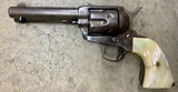 Colt SAA Frontier Six Shooter Black Powder 44-40 4.75 Blue Casehardened Steer Head Pearl Grips - 3 of 8