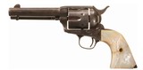 Colt SAA Frontier Six Shooter Black Powder 44-40 4.75 Blue Casehardened Steer Head Pearl Grips