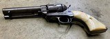 Colt SAA Frontier Six Shooter Black Powder 44-40 4.75 Blue Casehardened Steer Head Pearl Grips - 6 of 8