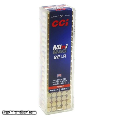 CCI Mini-Mag 22 LR Ammo 40 grain Copper Plated Round Nose Case of 5000 Rounds 0030