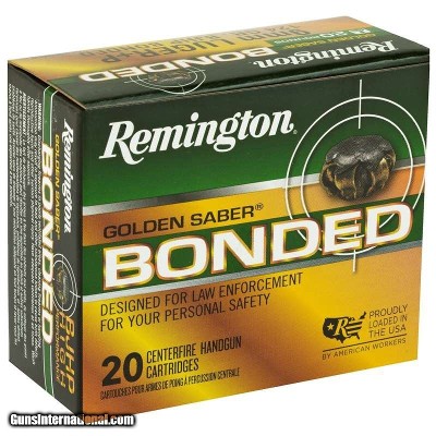Remington Golden Saber Bonded 9mm Luger Ammo 124 grain +P Case of 500 Rounds GSB9MMDB