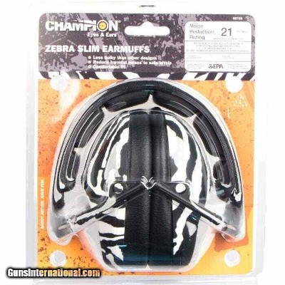 CHAMPION SLIM EAR MUFFS PASSIVE ZEBRA 21DB 076683557087