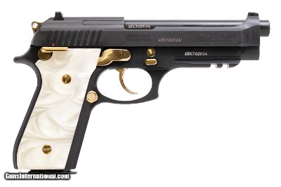 Taurus PT92 9mm Black/Gold White Pearl Grips 17 Round Capacity 1-920151GLD-WP