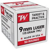 Winchester Target & Practice 9mm Luger Ammo 115 grain FMJ Case of 1000 Rounds USA417250 - 1 of 1