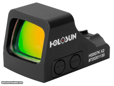 Holosun HS507KX2 HS507K X2 Black Anodized 0.58 x 0.77 2 MOA Red Dot/32 MOA Red Circle Multi Reticle hs507k-x2