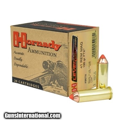 Hornady LEVERevolution 41 Magnum Ammo 190 grain FTX Box of 20 Rounds 9078