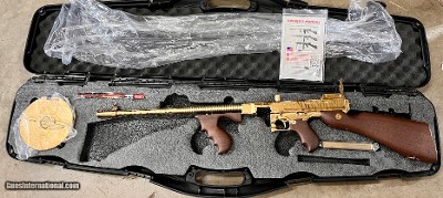 Blem Auto Ordnance Thompson 1927A1 Deluxe 45 ACP Gold Tiger Stripe Tommy Gun - Image 6 of 18