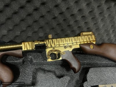 Blem Auto Ordnance Thompson 1927A1 Deluxe 45 ACP Gold Tiger Stripe Tommy Gun - Image 18 of 18