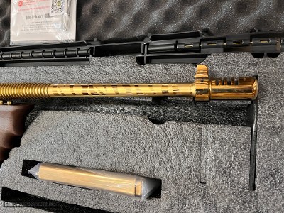 Blem Auto Ordnance Thompson 1927A1 Deluxe 45 ACP Gold Tiger Stripe Tommy Gun - Image 3 of 18