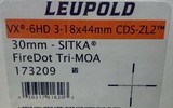 Leupold 173209 VX-6HD CDS-IL 3-18x44mm Obj 38.30-6.40 ft @ 100 yds FOV 30mm Tube Sitka SubAlpine Camo Finish Illuminated Tri-MOA (SFP) - 2 of 4