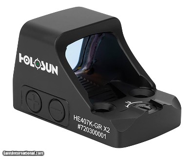 Holosun HE407KGRX2 HE407K- GR X2 Black Anodized 0.85 x 0.77 6 MOA Green Dot Reticle he407k-gr-x2
