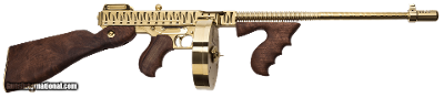 Auto Ordnance Thompson 1927A1 Deluxe 45 ACP Gold Tiger Stripe Tommy Gun - Image 1 of 9
