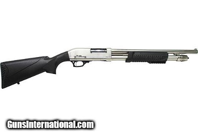 Iver Johnson Satin Nickel Pump Action 12 Ga W/ 18