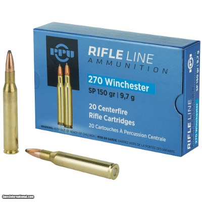 Prvi Partizan PPU Rifle Line 270 Win Ammo 150 grain Soft Point Box of 20 Rounds PP2702