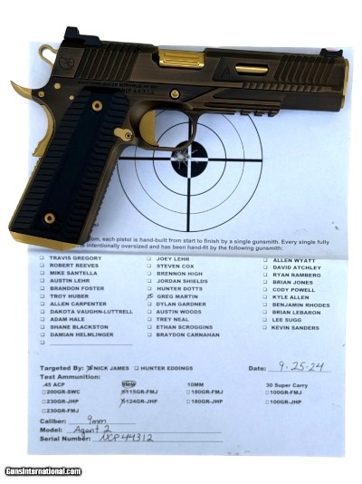 Nighthawk Custom Agent 2 9mm Battle-Worn Bronze W/ Gold Trim IOS Optics Ready 0087 - Image 3 of 3
